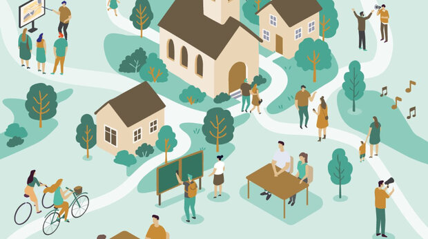 Illustratie van lokale gemeenschap