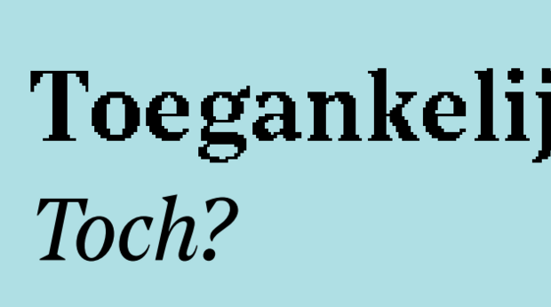 "Toegankelijk. Toch?"
