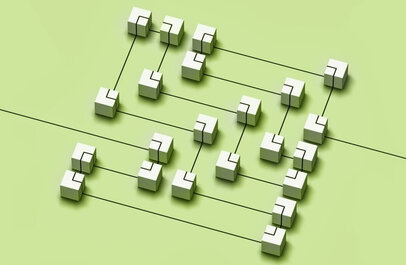 Blokjes verbonden door lijntjes