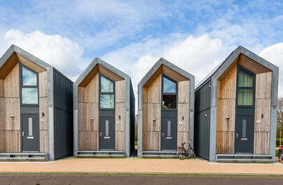 4 flexwoningen op een rij