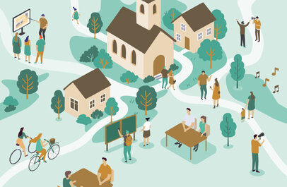 Illustratie van lokale gemeenschap