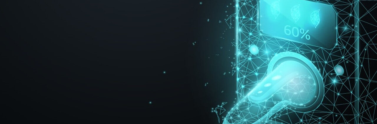 Digitale weergave van een laadpaal voor elektrische auto's