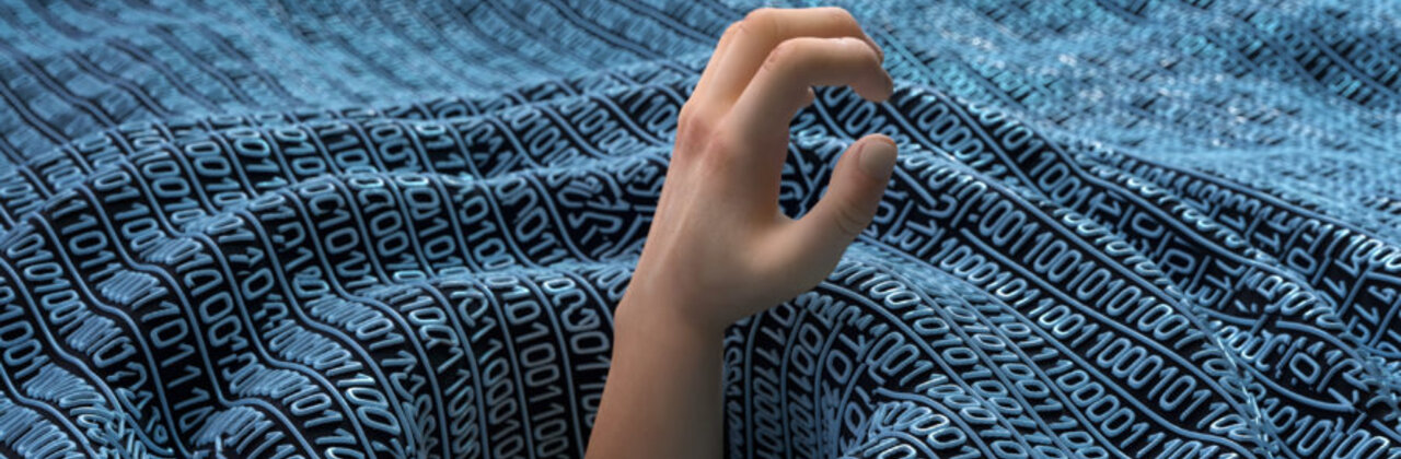 Iemand verdrinkt in data, enkel hand steekt er nog bovenuit