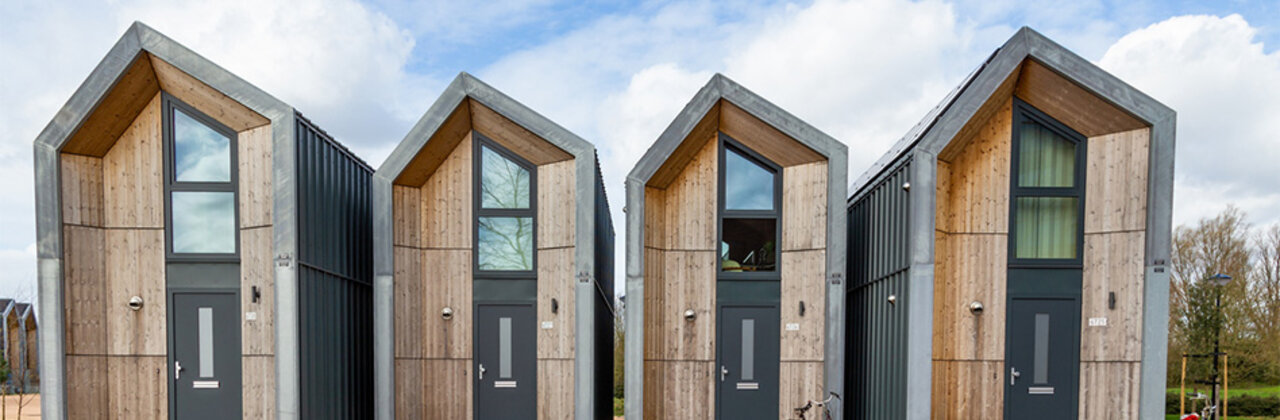 4 flexwoningen op een rij