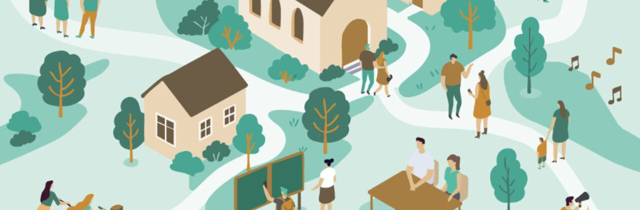 Illustratie van lokale gemeenschap
