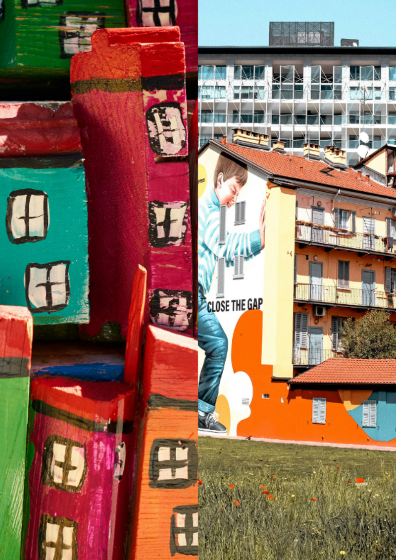 Twee helften: deels coverbeeld jaarverslag, deels coverbeeld jaarplan